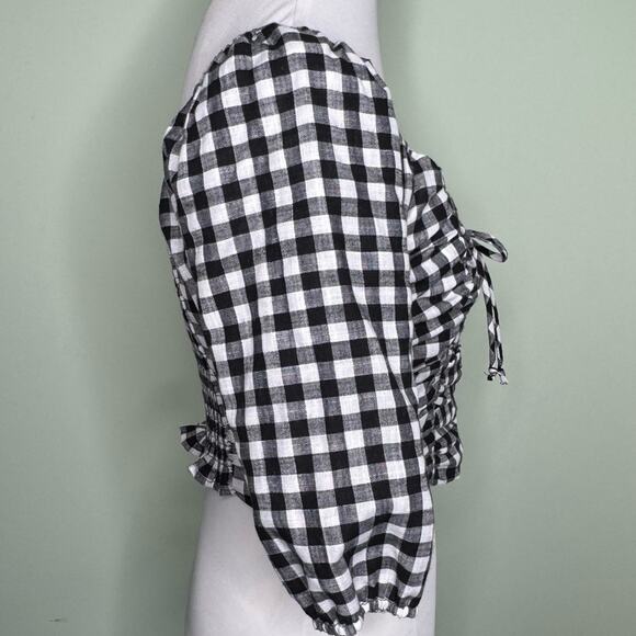 Kirious Los Angeles Black and White Womans Large Checkered Top - Picture 11 of 12